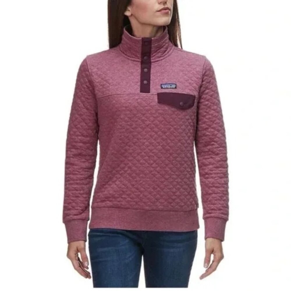 Patagonia | Quilted Pullover Sweater | Plum Mauve | Size Medium